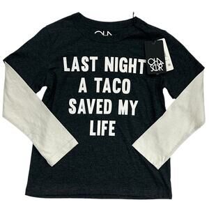 Chaser Kids Taco Saved My Life Long Sleeve Tee Size 8 NWT